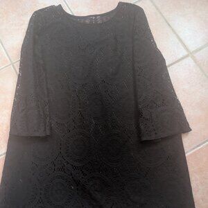 Large black midi dress
